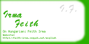 irma feith business card